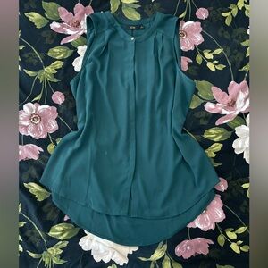 Apt. 9 Pink and Green Sleeveless Pleated Blouse